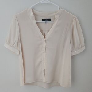 Lulu's Cream Button-Up Blouse